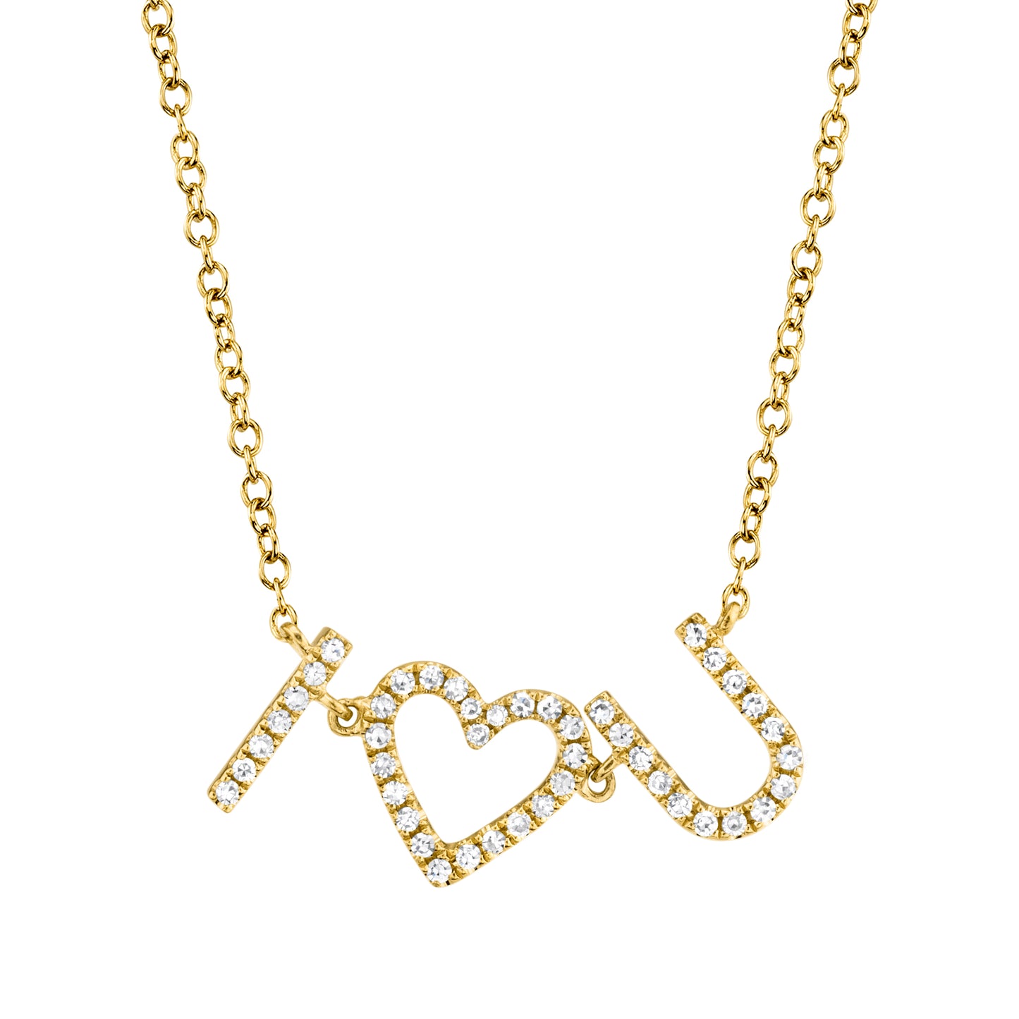 0.12CT Diamond 'I Heart U' Necklace: Romantic Elegance