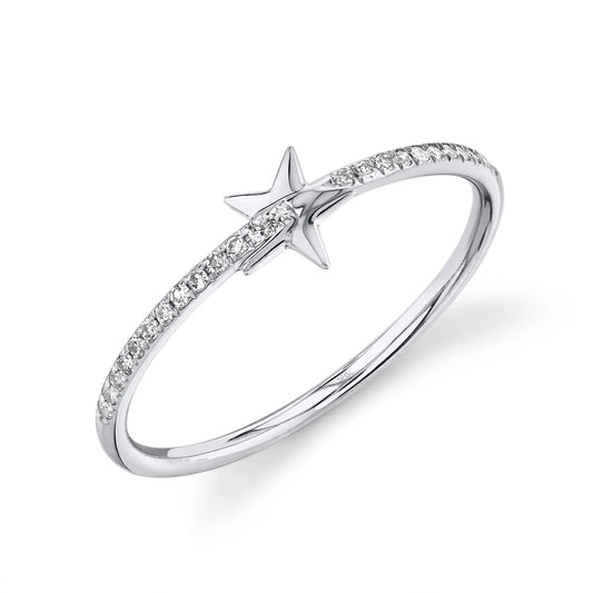 Elegant 0.08CT Diamond Star Ring: Celestial Sparkle"