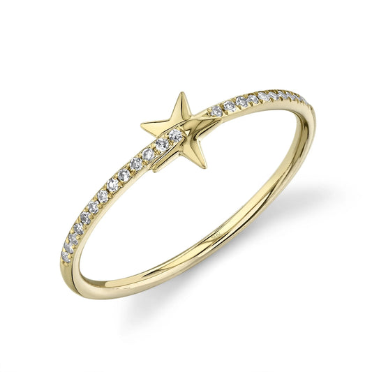 Elegant 0.08CT Diamond Star Ring: Celestial Beauty