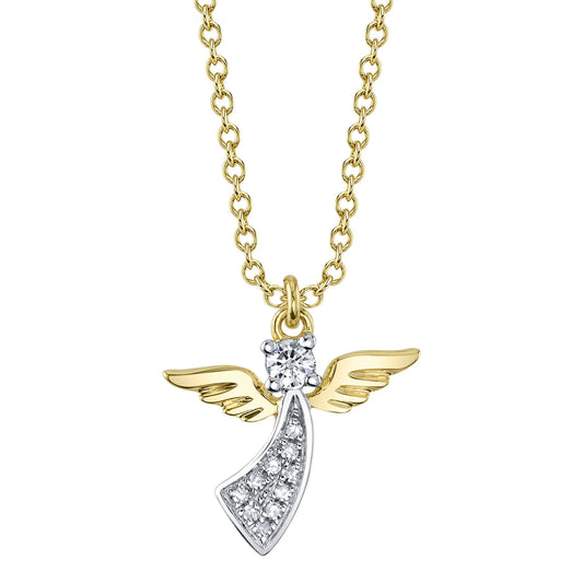 0.06CT Diamond Angel Necklace: Heavenly Sparkle and Elegance