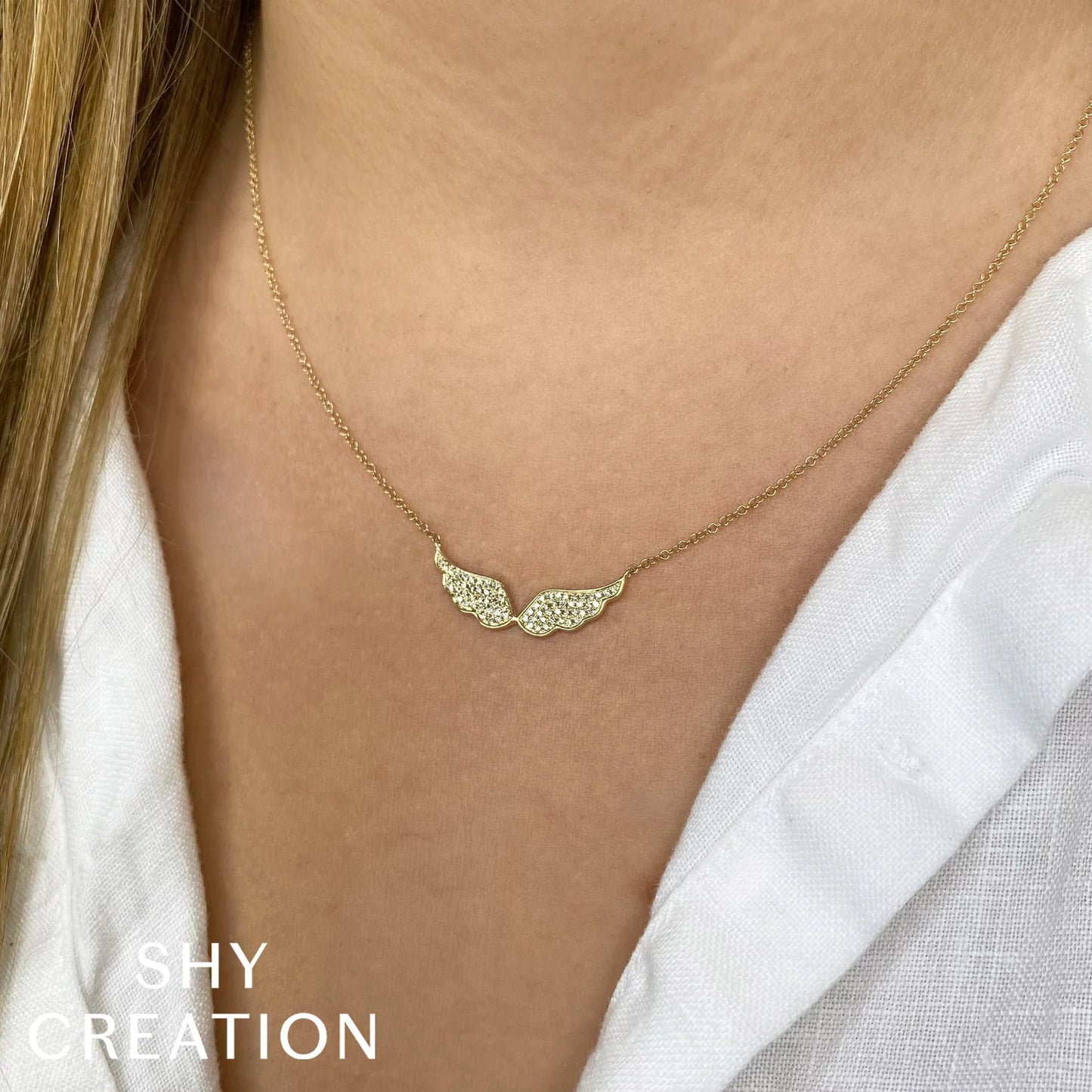 0.18CT DIAMOND ANGEL WINGS NECKLACE