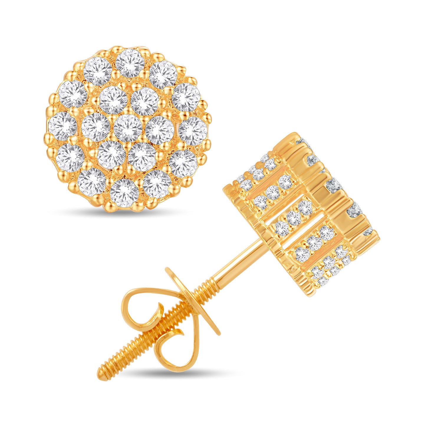 10 Karat All Yellow Gold 0.75 Carat Diamond Round Earrings-0126049-ALY