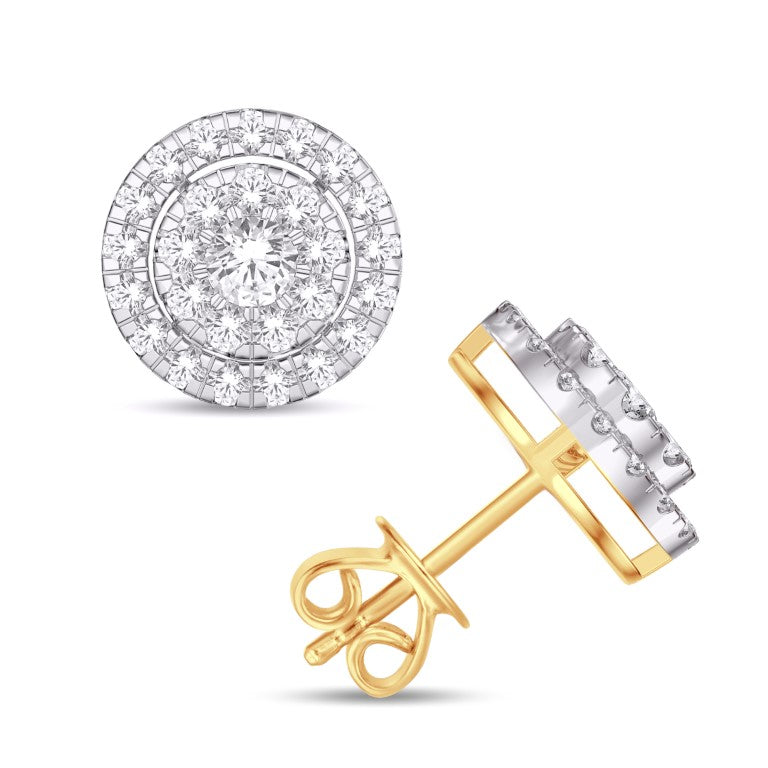 14 Karat Yellow Gold 1.10 Carat Diamond Round Earrings-0126915-YG