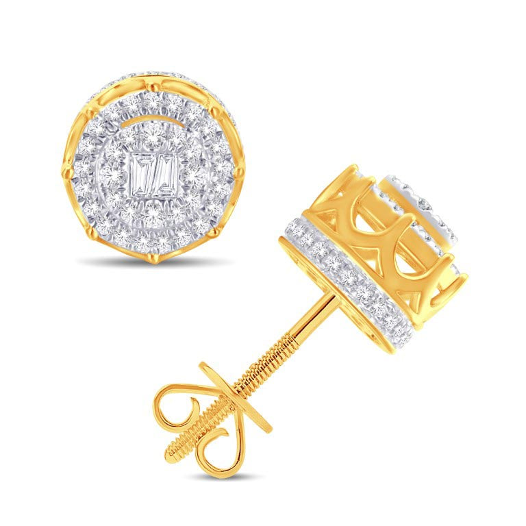 10 Karat Yellow Gold 0.33 Carat Diamond Round Earrings-0128122-YG