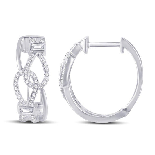 14 Karat White Gold 0.30 Carat Diamond Fashion Hoops-0128124-WG