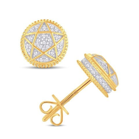 10 Karat Yellow Gold 0.20 Carat Diamond Star Earrings-0128143-YG