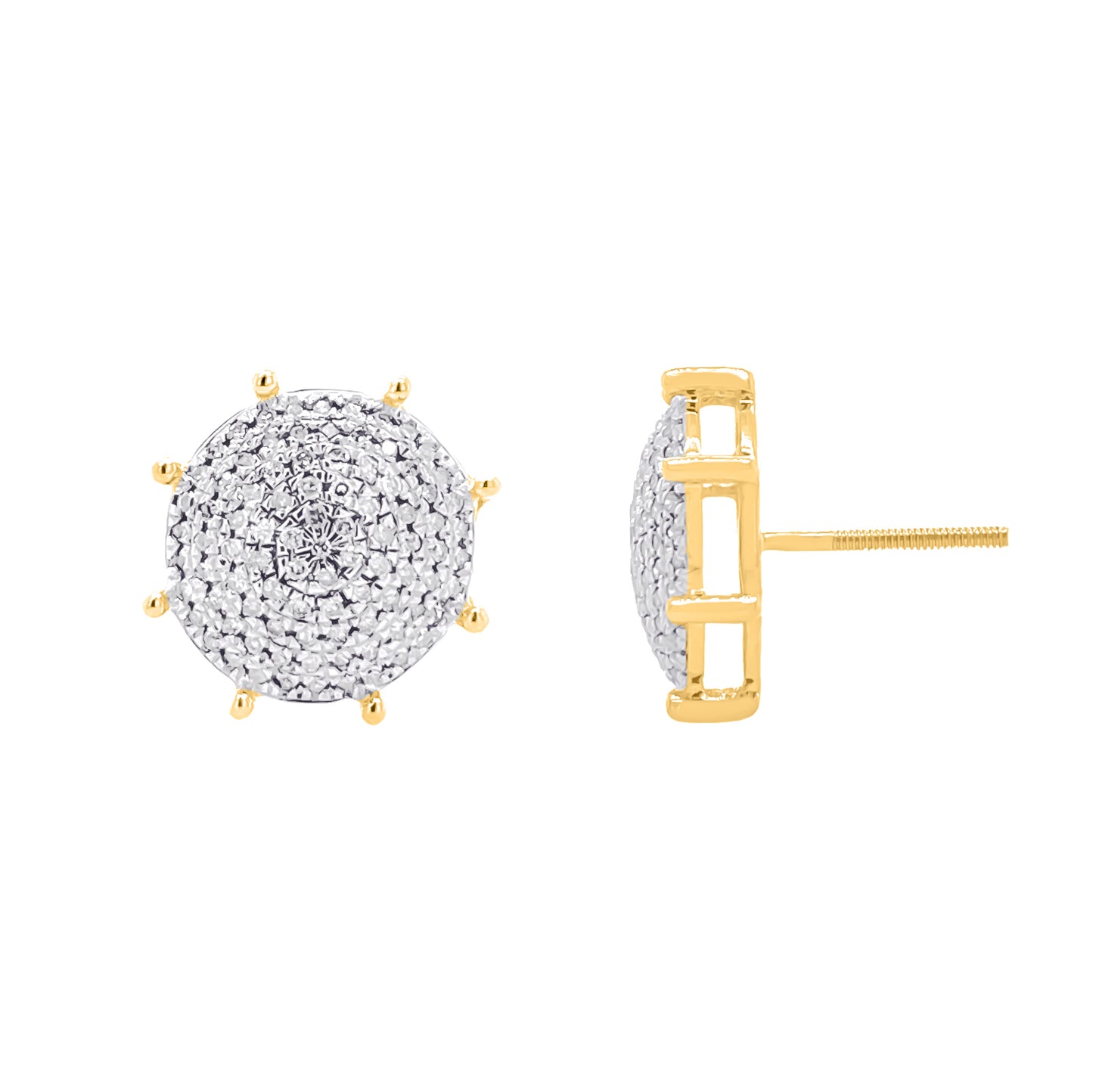 10 Karat Yellow Gold 0.50 Carat Diamond Round Earrings-0129925-YG