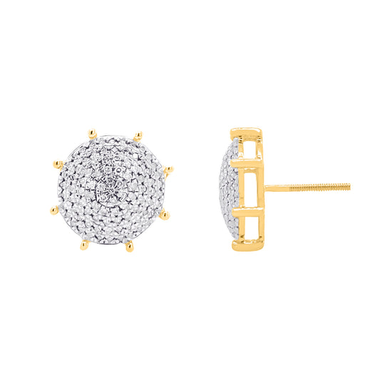 10 Karat Yellow Gold 0.50 Carat Diamond Round Earrings-0129925-YG