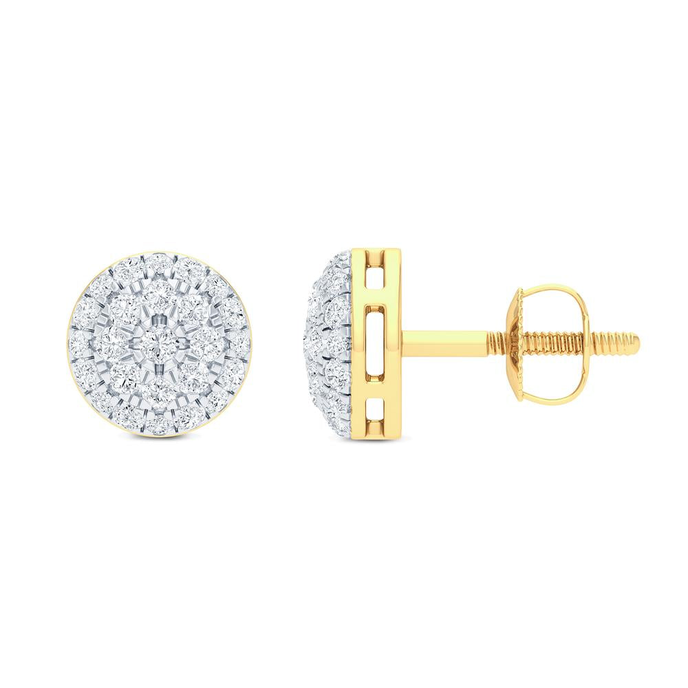 10 Karat Yellow Gold 0.72 Carat Diamond Round Earrings-0129949-YG