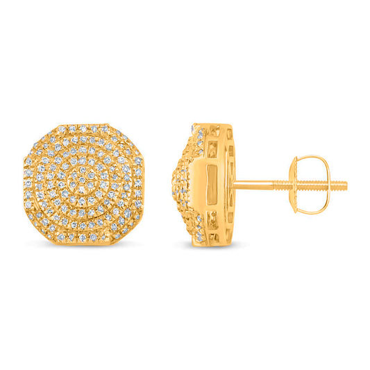 10 Karat Yellow Gold 0.36 Carat Diamond Cushion Earrings-0129969-YG