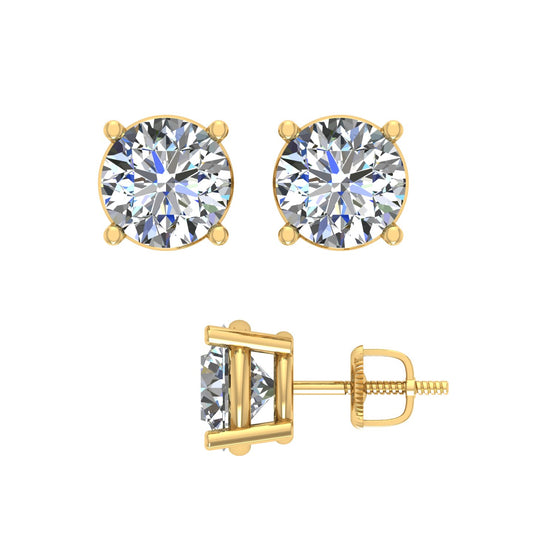 10 Karat Yellow Gold 2.03 Carat Diamond Round Earrings-0130043-YG
