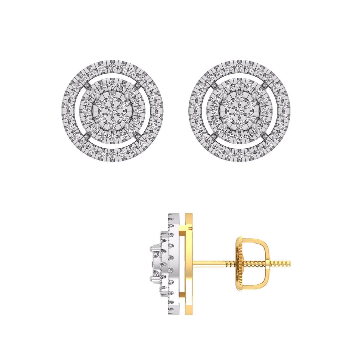 10 Karat Yellow Gold 0.55 Carat Diamond Round Earrings-0130047-YG