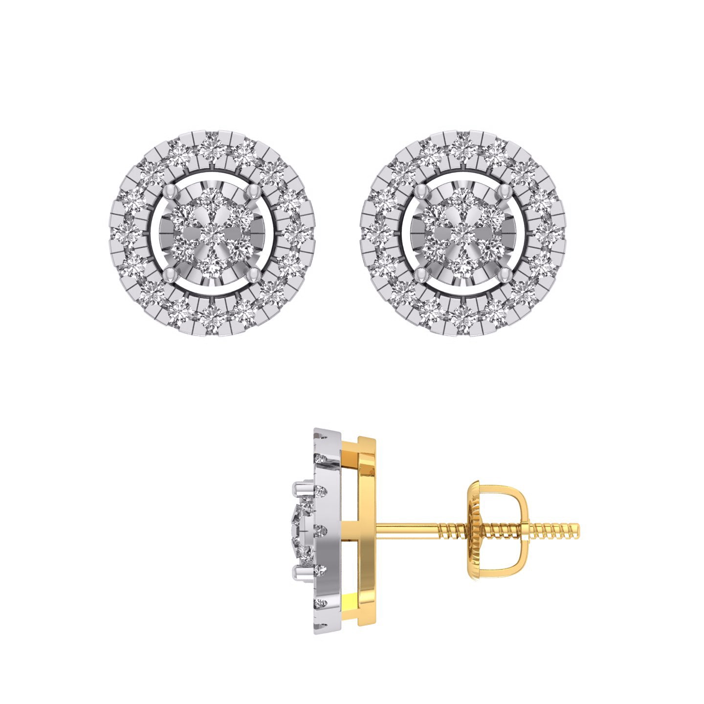 10 Karat Yellow Gold 0.50 Carat Diamond Round Earrings-0130048-YG