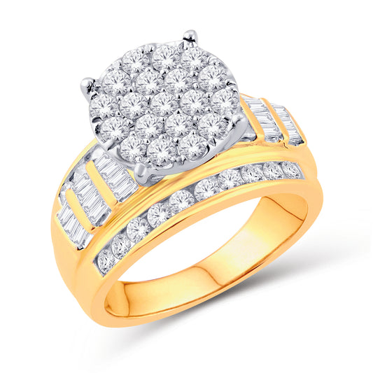 10 Karat Yellow Gold 0.50 Carat Diamond Round Ladies Ring