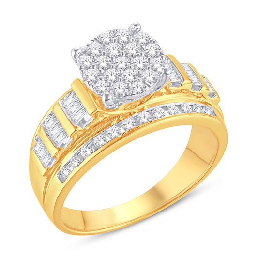 10 Karat Yellow Gold 1.00 Carat Diamond Round Ladies Ring