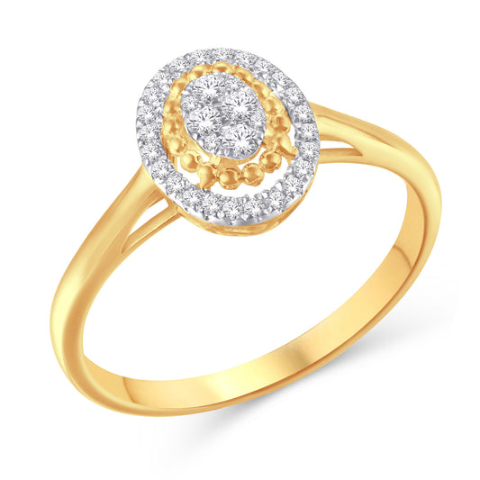 10 Karat Yellow Gold 0.15 Carat Diamond Oval Ladies Ring