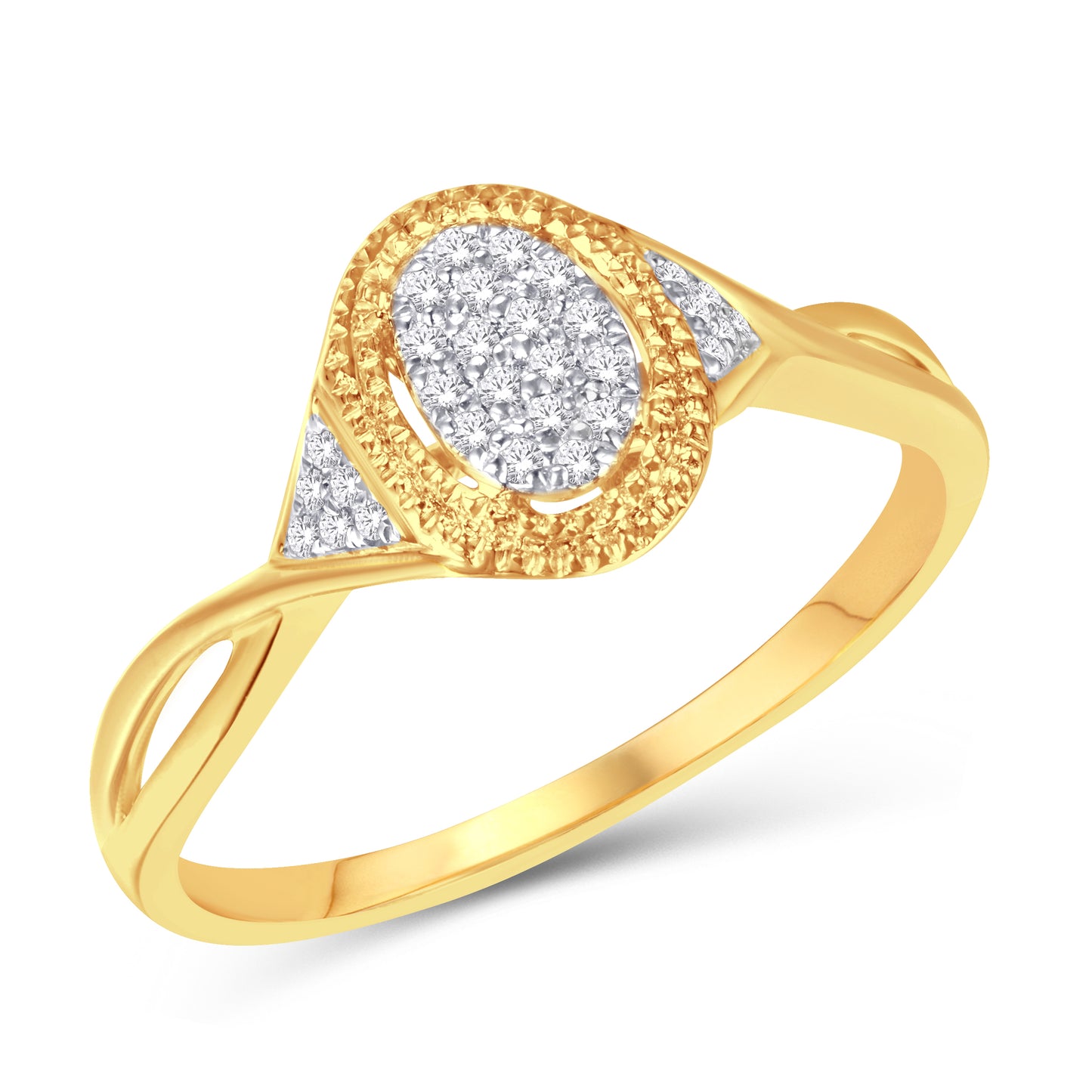 10 Karat Yellow Gold Carat Diamond0.10 Carat Diamond Oval Ladies Ring