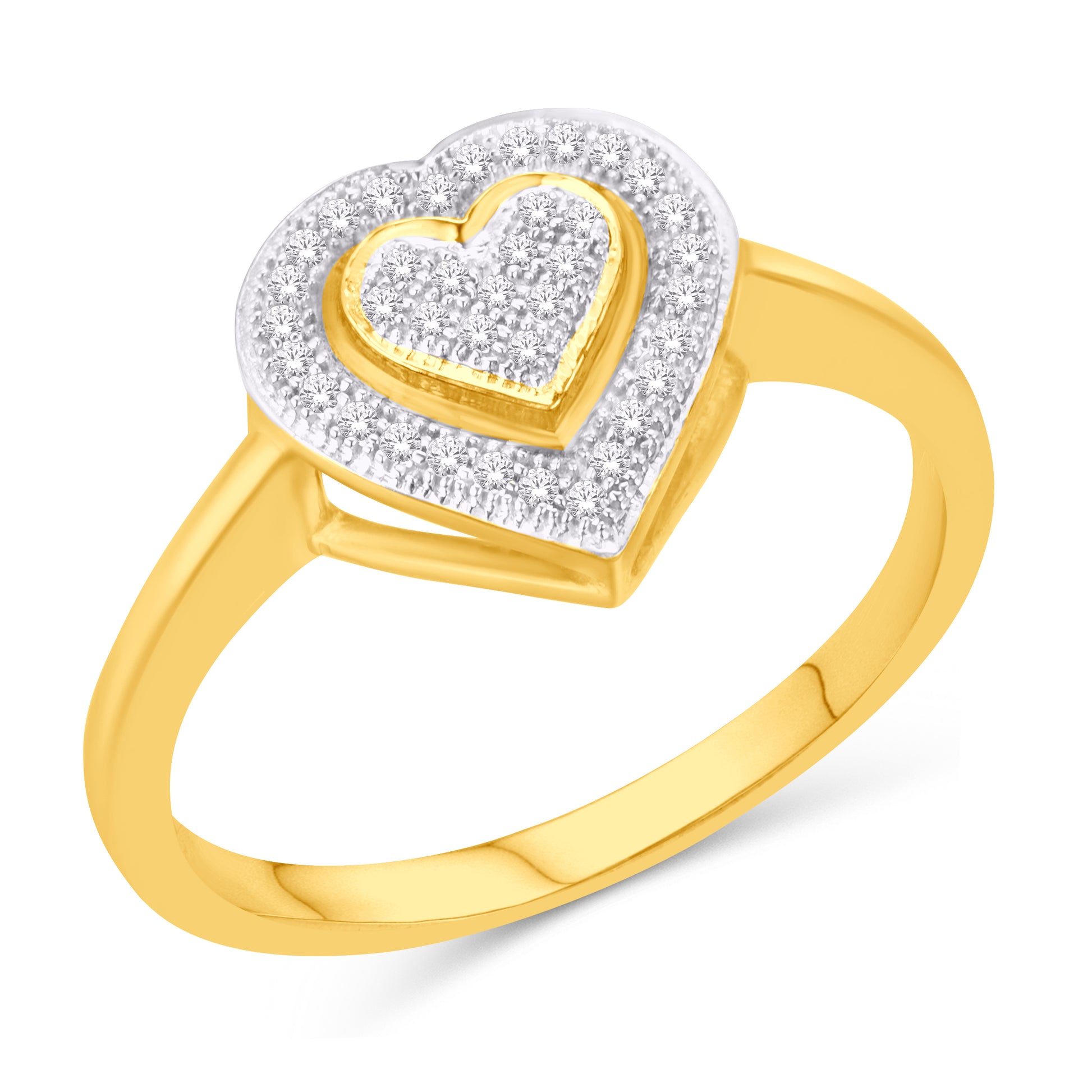 10 Karat yellow gold and diamonds ladies ring