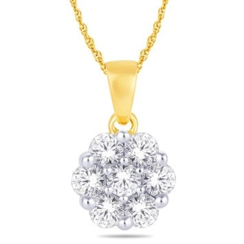 10 Karat Yellow Gold 0.25 Carat Diamond Flower Pendant