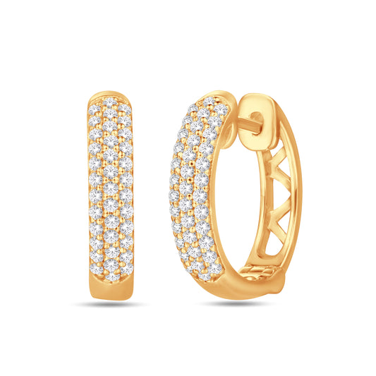 10 Karat Yellow Gold 0.22 Carat Diamond Classic Hoops