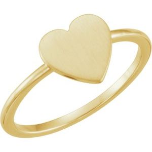 Elegant gold heart-shaped ring for personalized engraving