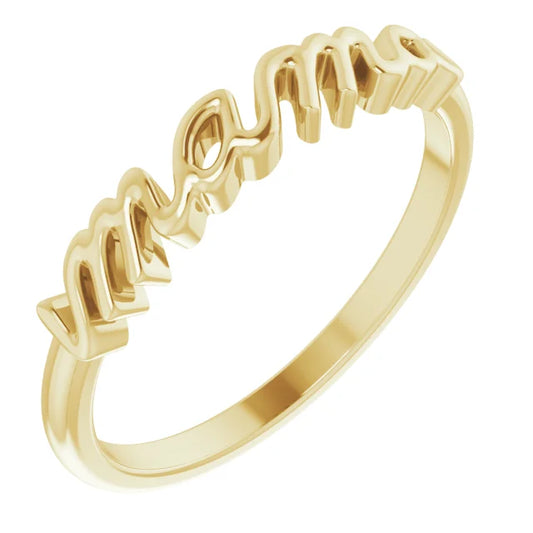 14K Gold Mama Ring