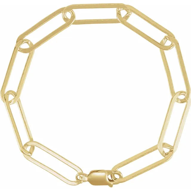 Elongated Flat Link Chain Bracelet