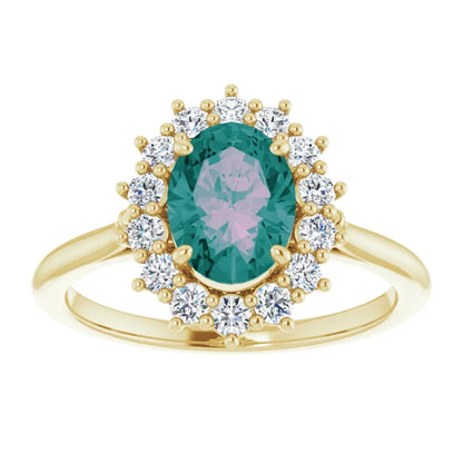 14K Gold Lab-Grown Alexandrite & 3/8 CTW Natural Diamond Ring