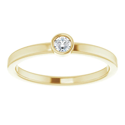 14K Yellow 1/10 CT Natural Diamond Ring