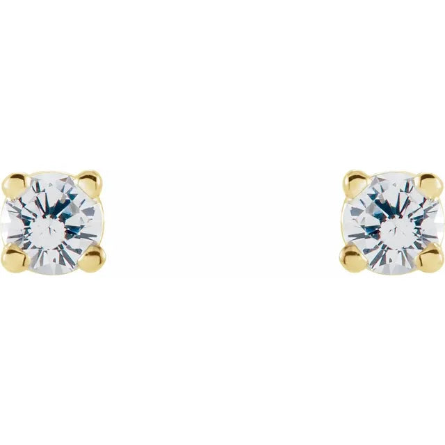 14K Yellow 1 CTW Natural Diamond Stud Earrings with Friction Post