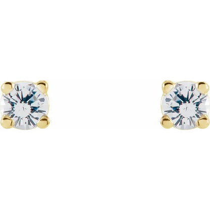 14K Yellow 1 CTW Natural Diamond Stud Earrings with Friction Post