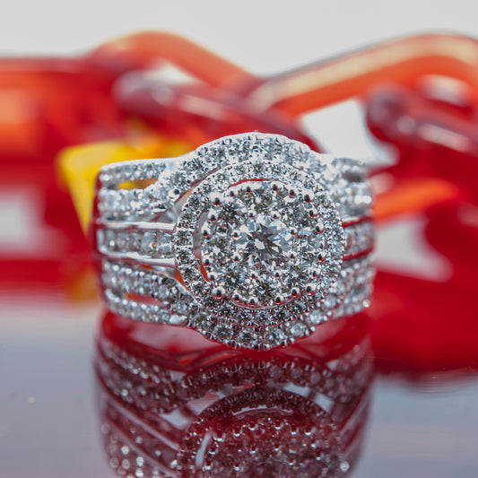 SI Natural 1.59 ct Diamond & 14KT White Gold Ladies Ring